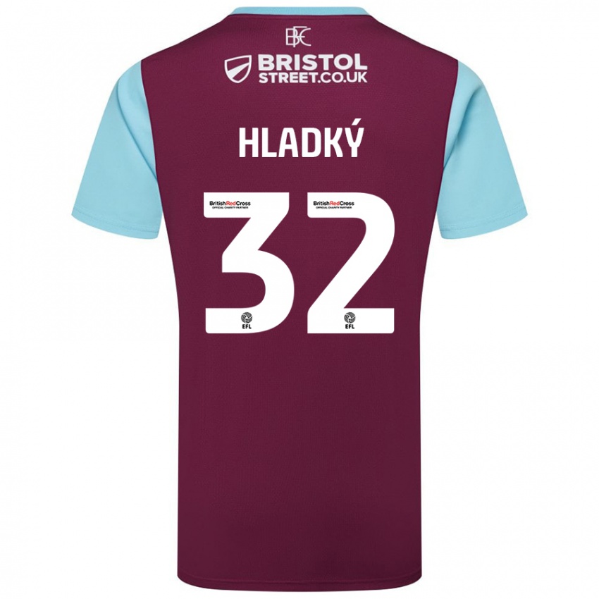 Kinder Vaclav Hladky #32 Burgunderrot Himmelblau Heimtrikot Trikot 2024/25 T-Shirt