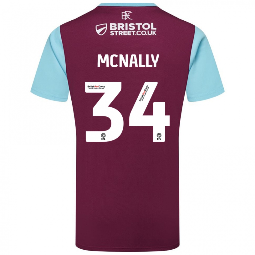 Kinder Luke Mcnally #34 Burgunderrot Himmelblau Heimtrikot Trikot 2024/25 T-Shirt