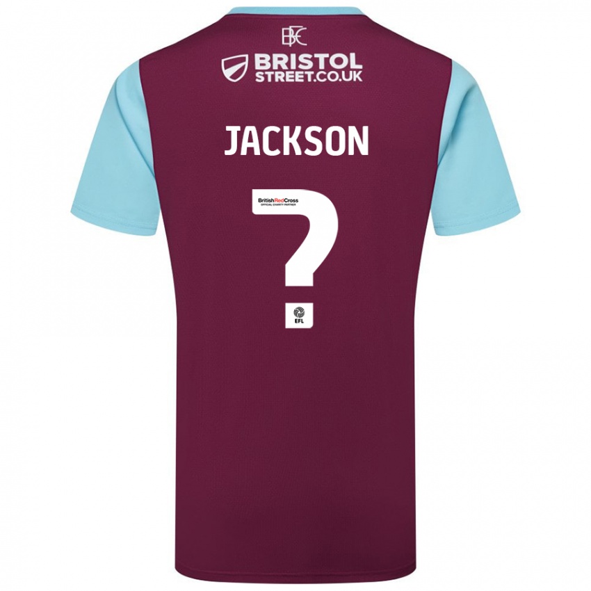 Kinder Luca Jackson #0 Burgunderrot Himmelblau Heimtrikot Trikot 2024/25 T-Shirt