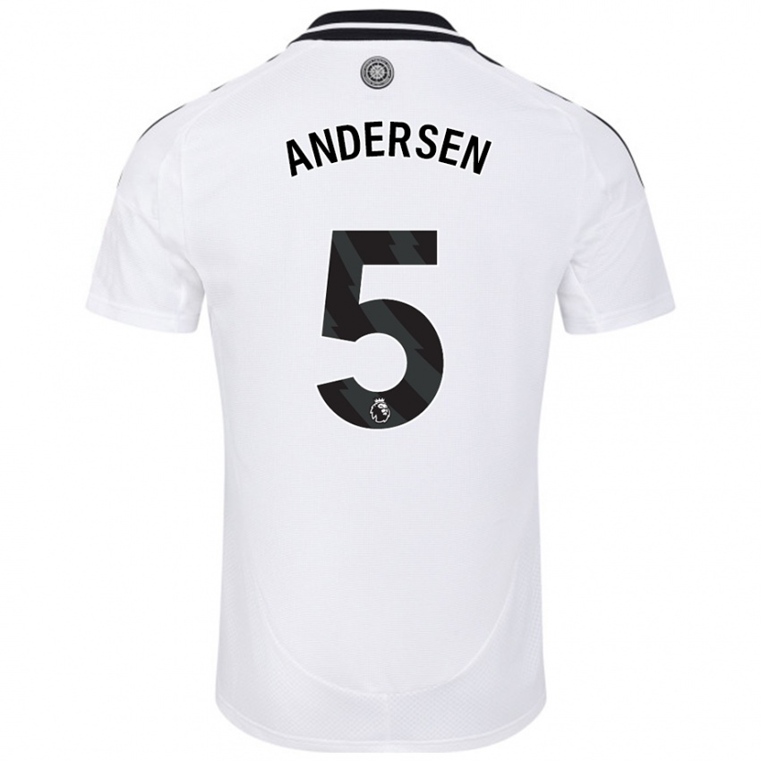 Kinder Joachim Andersen #5 Weiß Heimtrikot Trikot 2024/25 T-Shirt