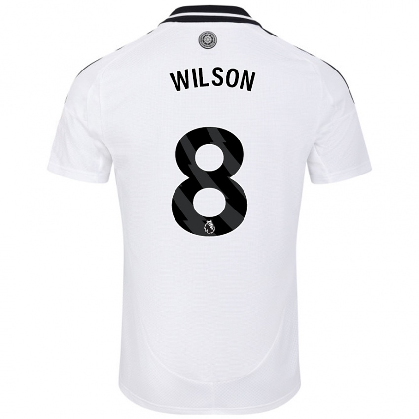 Kinder Harry Wilson #8 Weiß Heimtrikot Trikot 2024/25 T-Shirt