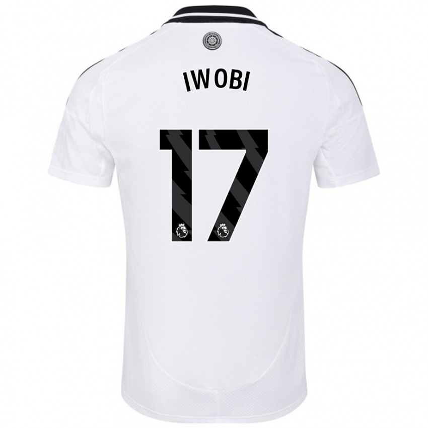 Kinder Alex Iwobi #17 Weiß Heimtrikot Trikot 2024/25 T-Shirt