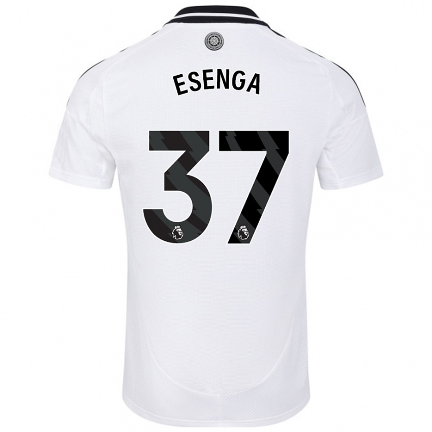 Kinder Jonathan Esenga #37 Weiß Heimtrikot Trikot 2024/25 T-Shirt