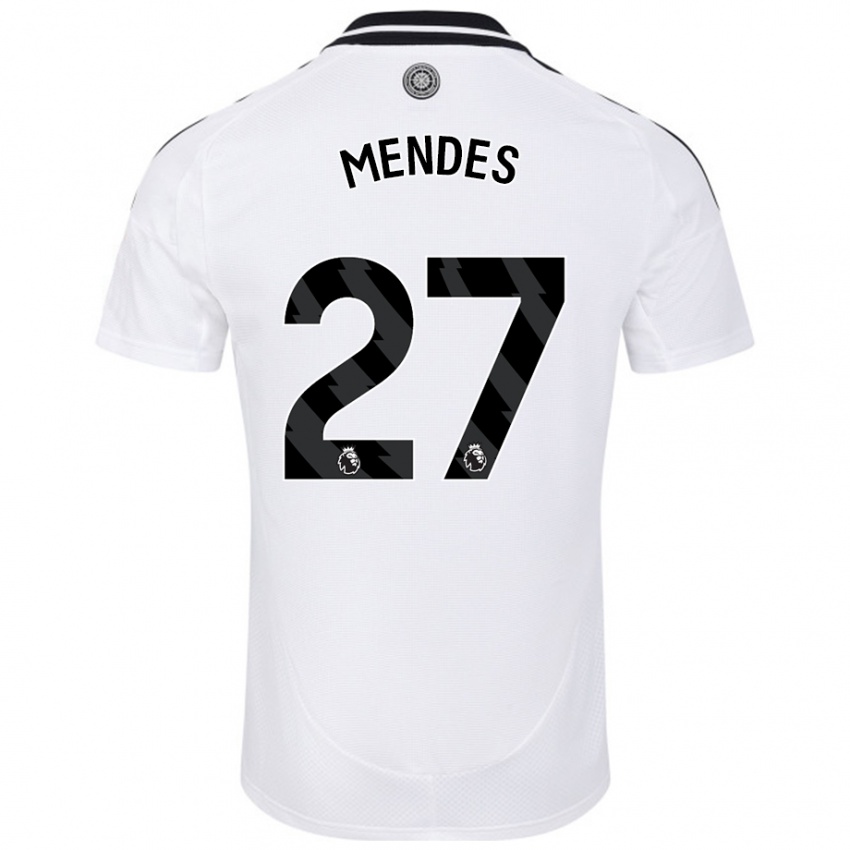 Kinder Megalie Mendes #27 Weiß Heimtrikot Trikot 2024/25 T-Shirt