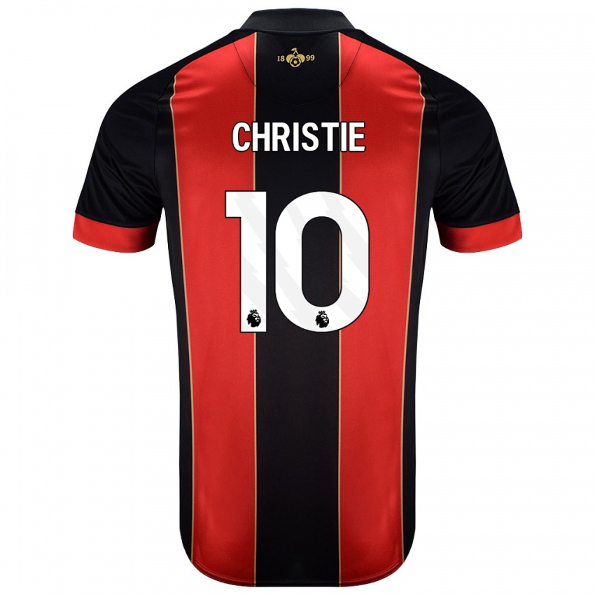 Kinder Ryan Christie #10 Rot Schwarz Heimtrikot Trikot 2024/25 T-Shirt