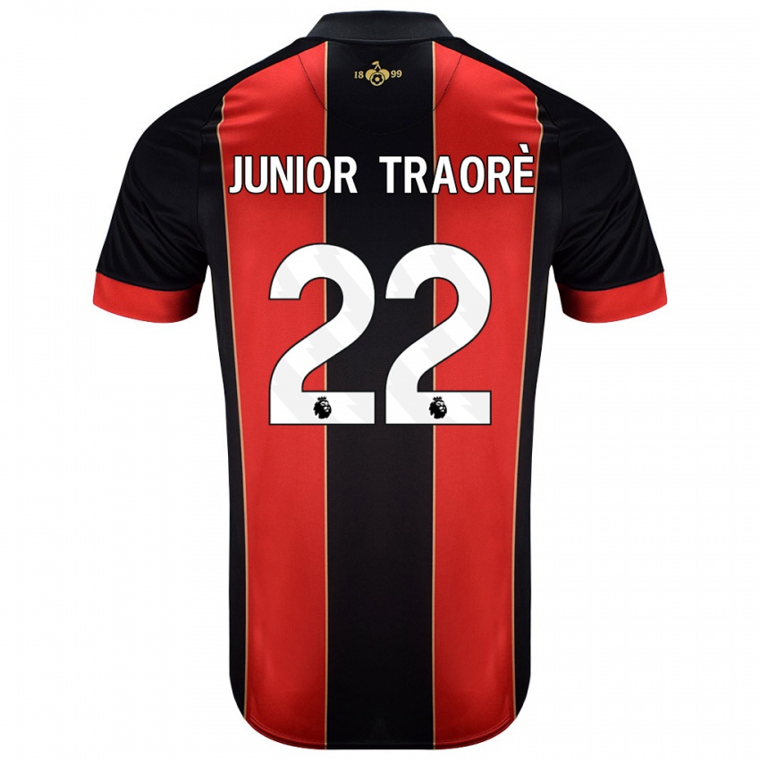 Kinder Hamed Junior Traorè #22 Rot Schwarz Heimtrikot Trikot 2024/25 T-Shirt