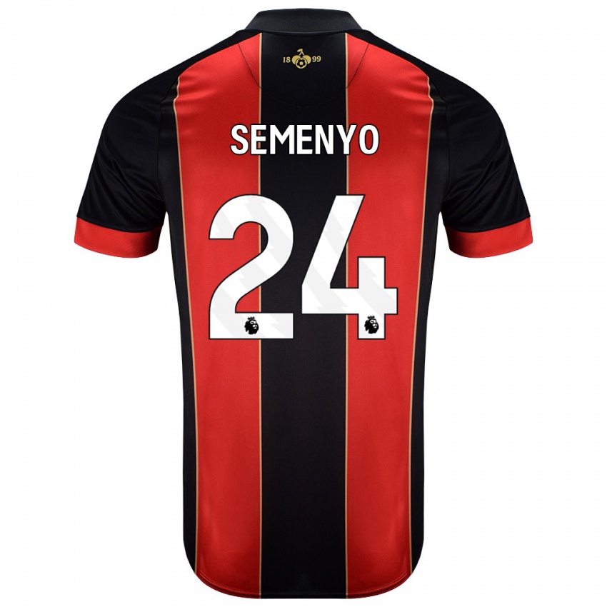 Kinder Antoine Semenyo #24 Rot Schwarz Heimtrikot Trikot 2024/25 T-Shirt