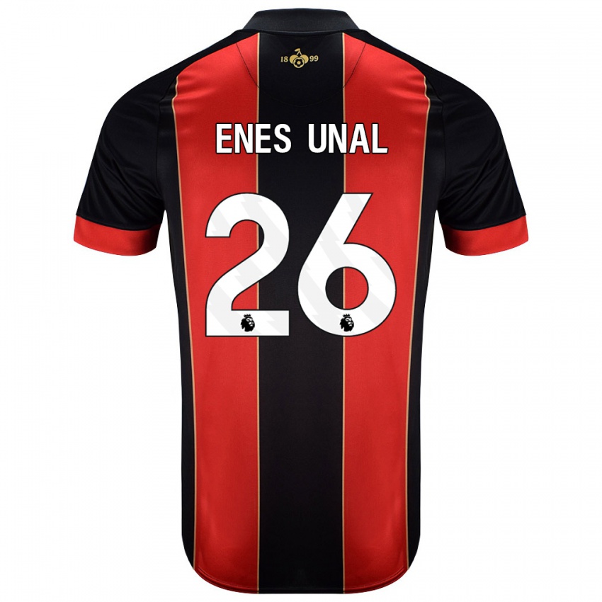 Kinder Enes Ünal #26 Rot Schwarz Heimtrikot Trikot 2024/25 T-Shirt