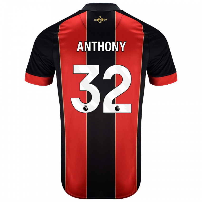 Kinder Jaidon Anthony #32 Rot Schwarz Heimtrikot Trikot 2024/25 T-Shirt