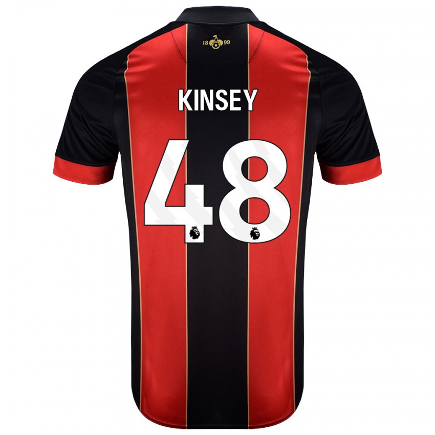 Kinder Max Kinsey #48 Rot Schwarz Heimtrikot Trikot 2024/25 T-Shirt