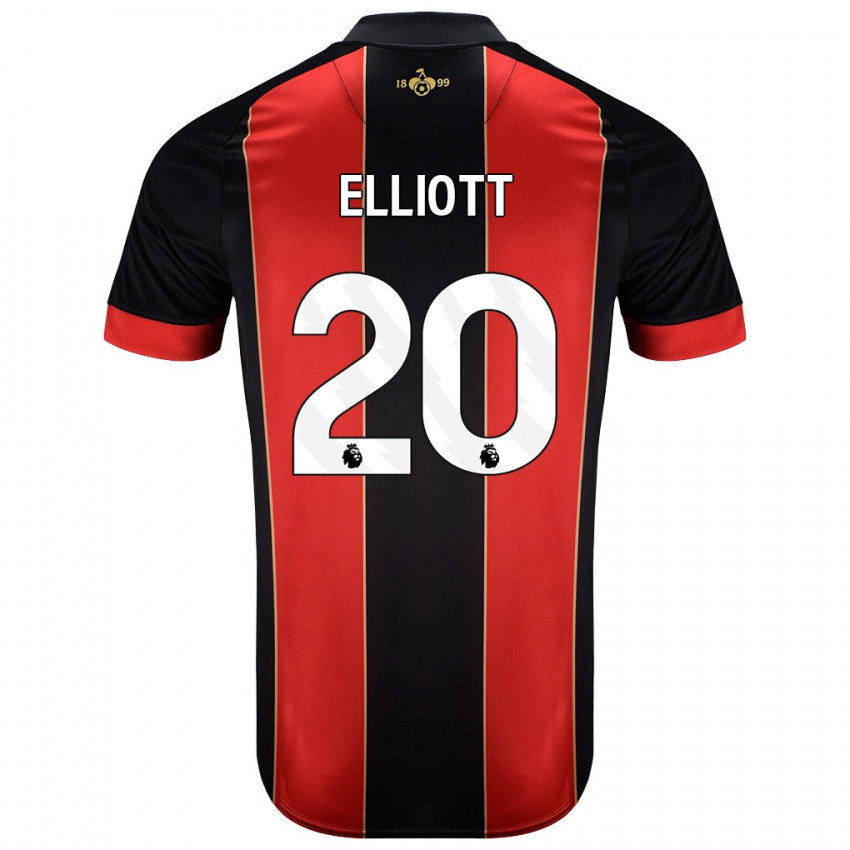 Kinder Kaitlyn Elliott #20 Rot Schwarz Heimtrikot Trikot 2024/25 T-Shirt