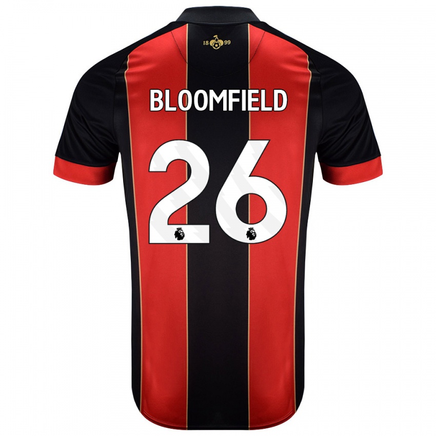 Kinder Erin Bloomfield #26 Rot Schwarz Heimtrikot Trikot 2024/25 T-Shirt