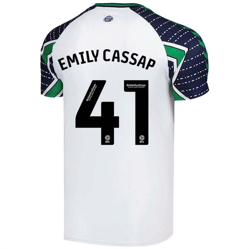 Kinder Emily Cassap #41 Weiß Auswärtstrikot Trikot 2024/25 T-Shirt