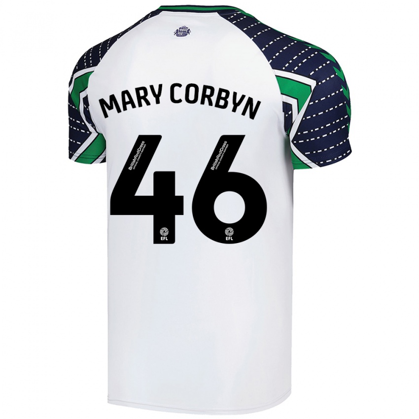 Kinder Mary Corbyn #46 Weiß Auswärtstrikot Trikot 2024/25 T-Shirt