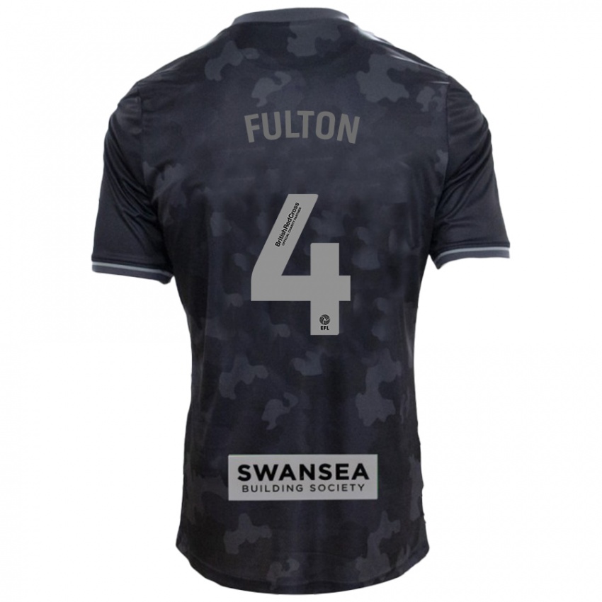 Kinder Jay Fulton #4 Schwarz Auswärtstrikot Trikot 2024/25 T-Shirt