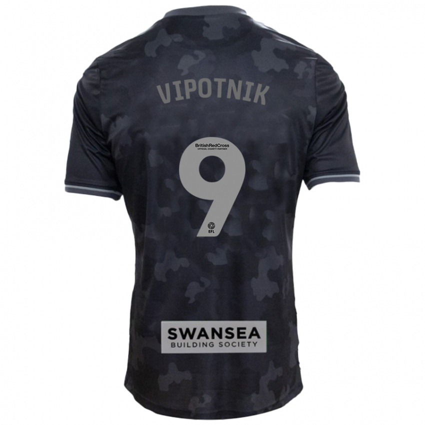 Kinder Zan Vipotnik #9 Schwarz Auswärtstrikot Trikot 2024/25 T-Shirt