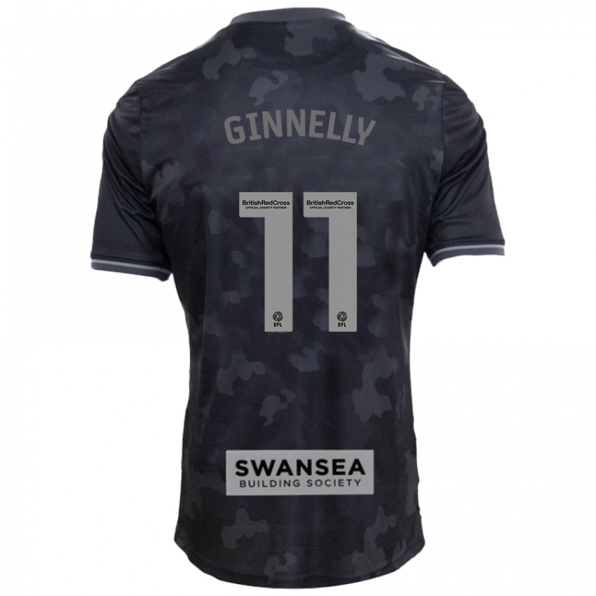 Kinder Josh Ginnelly #11 Schwarz Auswärtstrikot Trikot 2024/25 T-Shirt