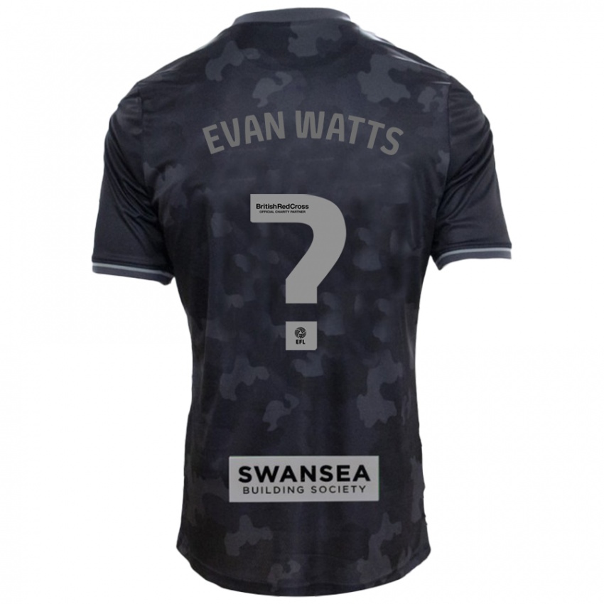 Kinder Evan Watts #0 Schwarz Auswärtstrikot Trikot 2024/25 T-Shirt