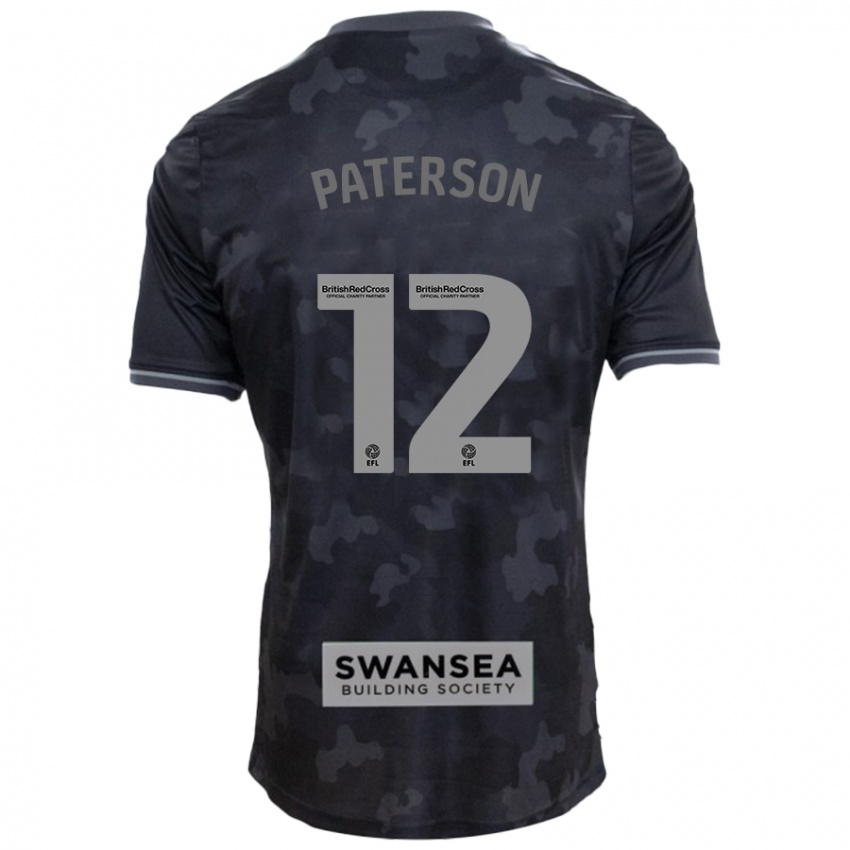 Kinder Jamie Paterson #12 Schwarz Auswärtstrikot Trikot 2024/25 T-Shirt