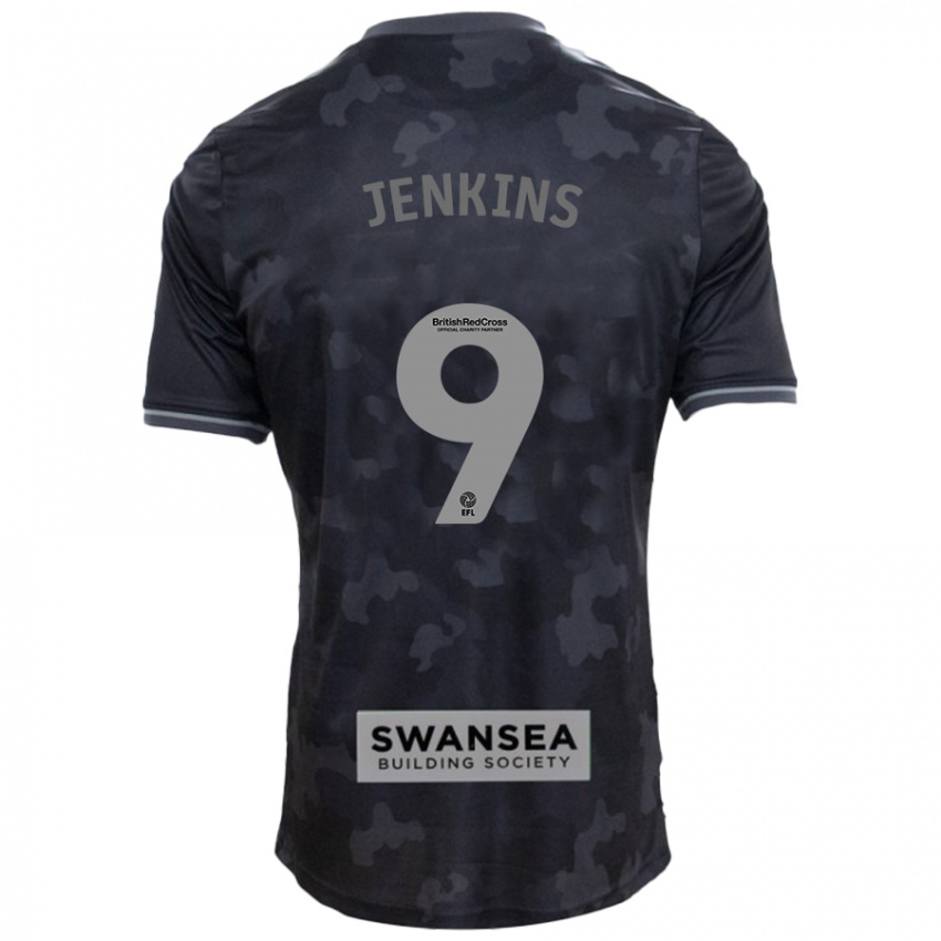 Kinder Nieve Jenkins #9 Schwarz Auswärtstrikot Trikot 2024/25 T-Shirt