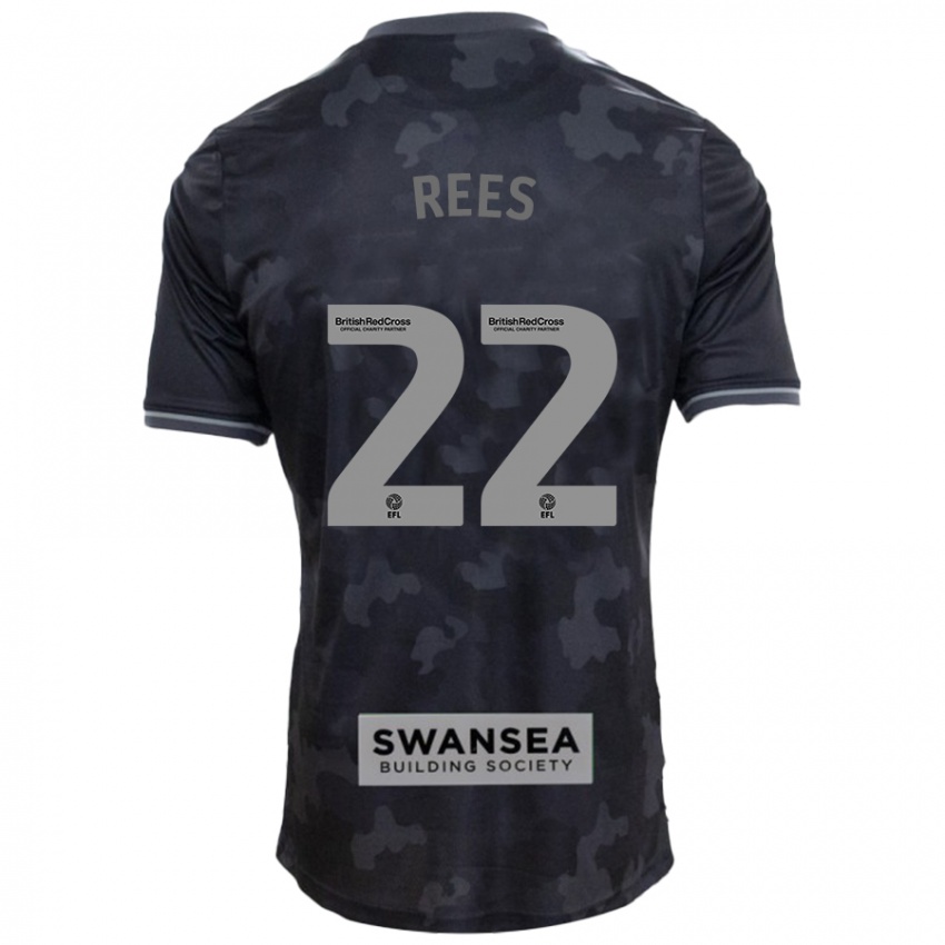 Kinder Nia Rees #22 Schwarz Auswärtstrikot Trikot 2024/25 T-Shirt