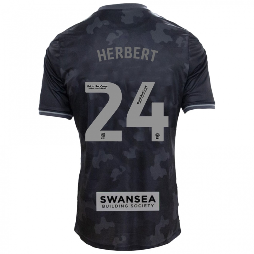 Kinder Chelsea Herbert #24 Schwarz Auswärtstrikot Trikot 2024/25 T-Shirt