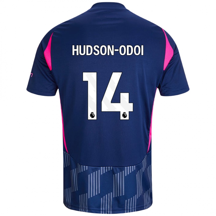 Kinder Callum Hudson-Odoi #14 Königsblau Rosa Auswärtstrikot Trikot 2024/25 T-Shirt