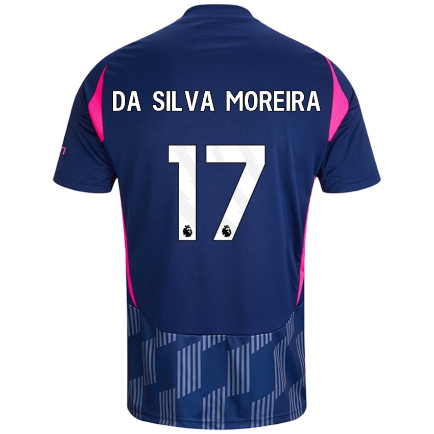 Kinder Eric Da Silva Moreira #17 Königsblau Rosa Auswärtstrikot Trikot 2024/25 T-Shirt