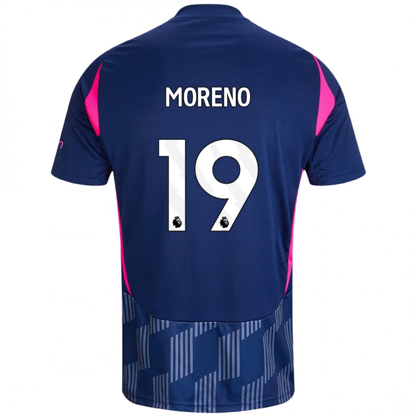 Kinder Álex Moreno #19 Königsblau Rosa Auswärtstrikot Trikot 2024/25 T-Shirt