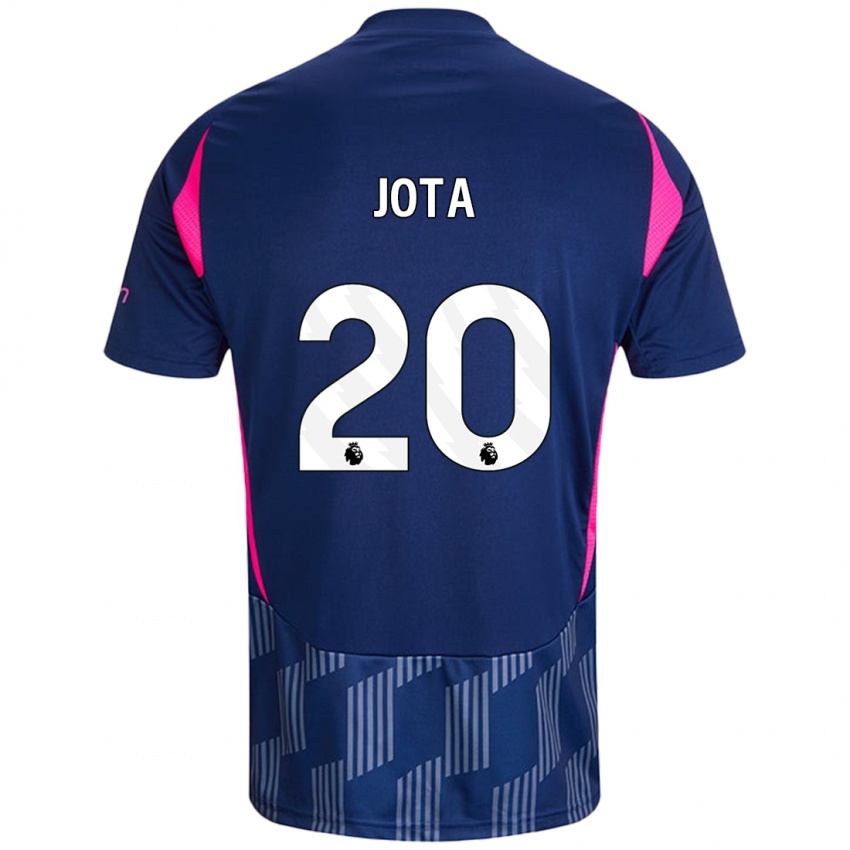 Kinder Jota Silva #20 Königsblau Rosa Auswärtstrikot Trikot 2024/25 T-Shirt