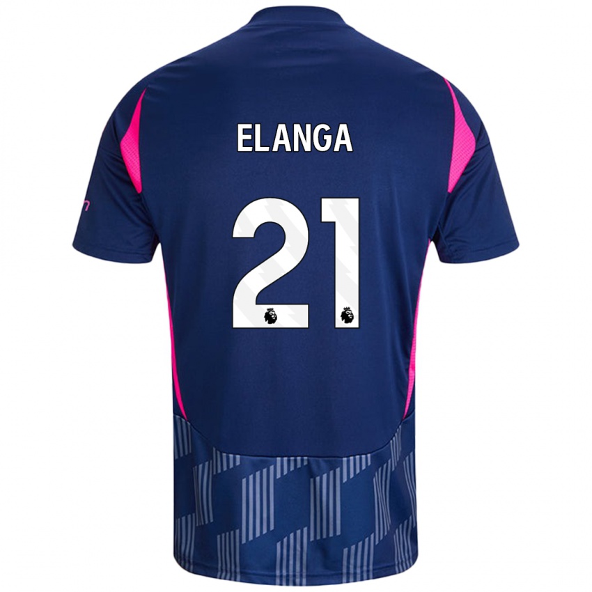 Kinder Anthony Elanga #21 Königsblau Rosa Auswärtstrikot Trikot 2024/25 T-Shirt