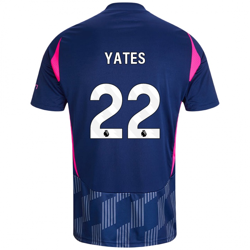 Kinder Ryan Yates #22 Königsblau Rosa Auswärtstrikot Trikot 2024/25 T-Shirt