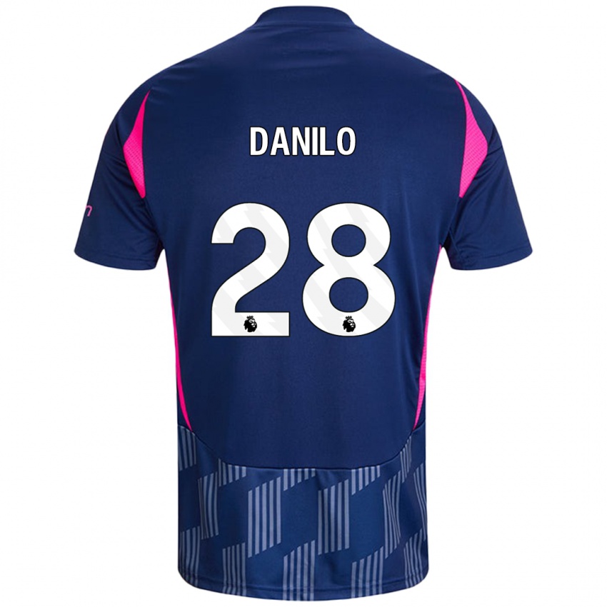 Kinder Danilo #28 Königsblau Rosa Auswärtstrikot Trikot 2024/25 T-Shirt