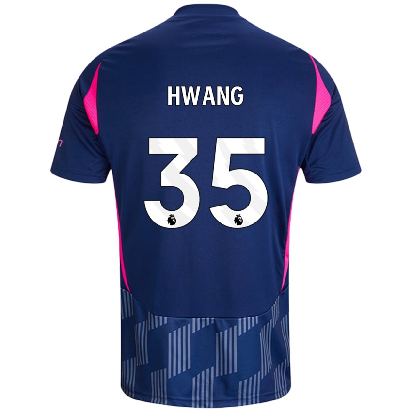 Kinder Ui-Jo Hwang #35 Königsblau Rosa Auswärtstrikot Trikot 2024/25 T-Shirt