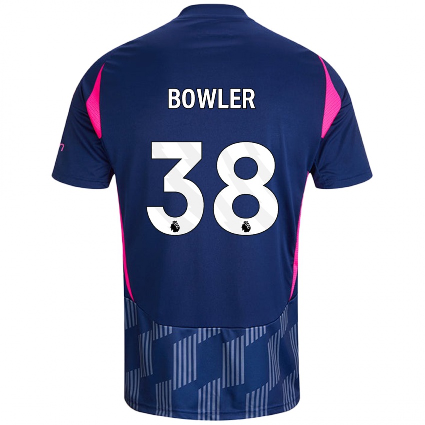 Kinder Josh Bowler #38 Königsblau Rosa Auswärtstrikot Trikot 2024/25 T-Shirt