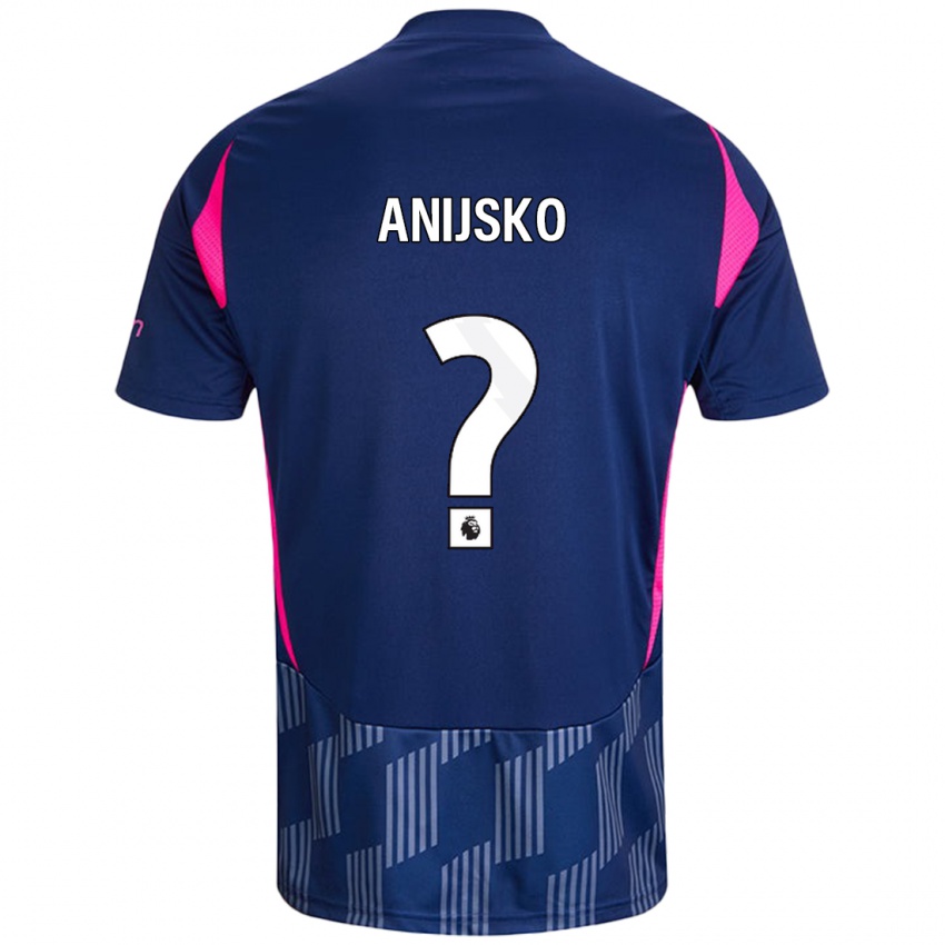 Kinder Danny Anijsko #0 Königsblau Rosa Auswärtstrikot Trikot 2024/25 T-Shirt