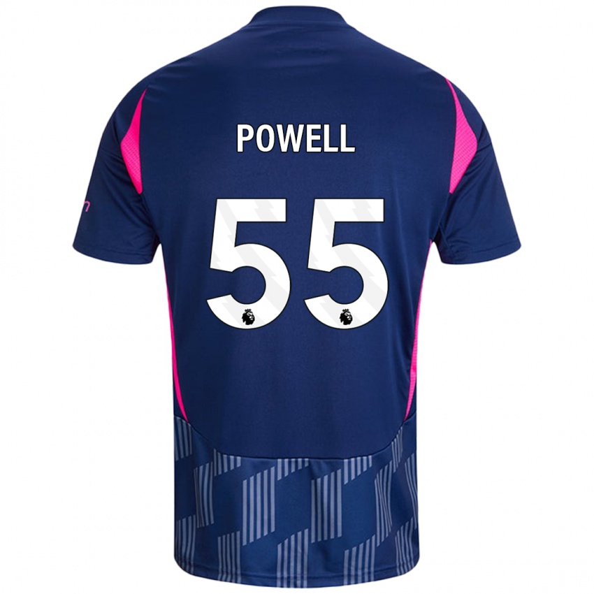 Kinder Josh Powell #55 Königsblau Rosa Auswärtstrikot Trikot 2024/25 T-Shirt