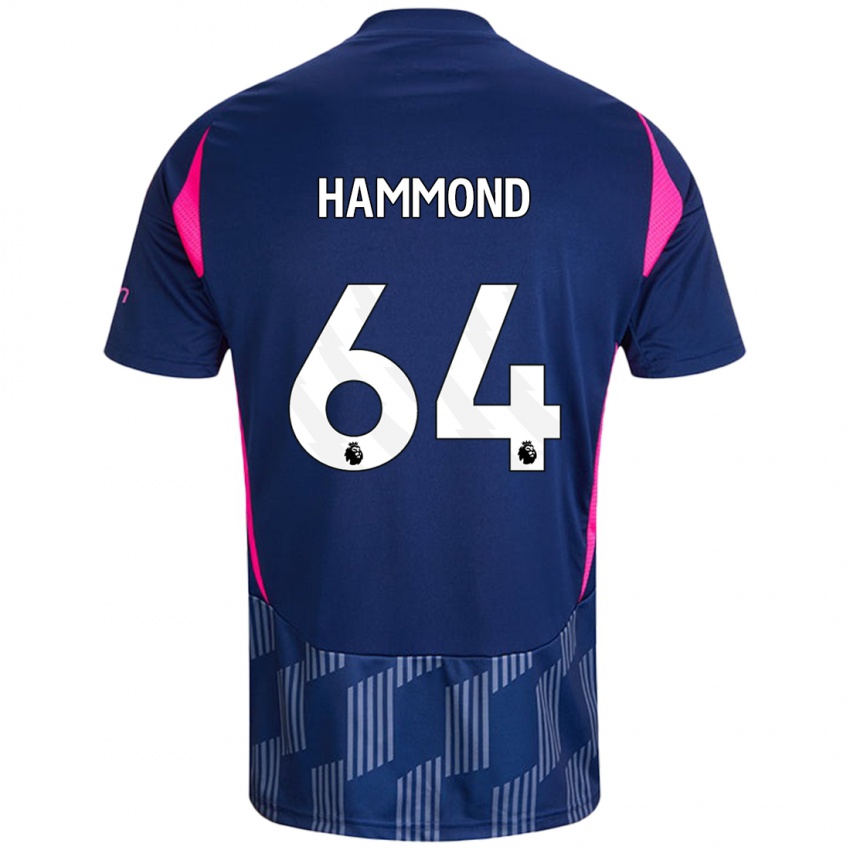 Kinder Ben Hammond #64 Königsblau Rosa Auswärtstrikot Trikot 2024/25 T-Shirt