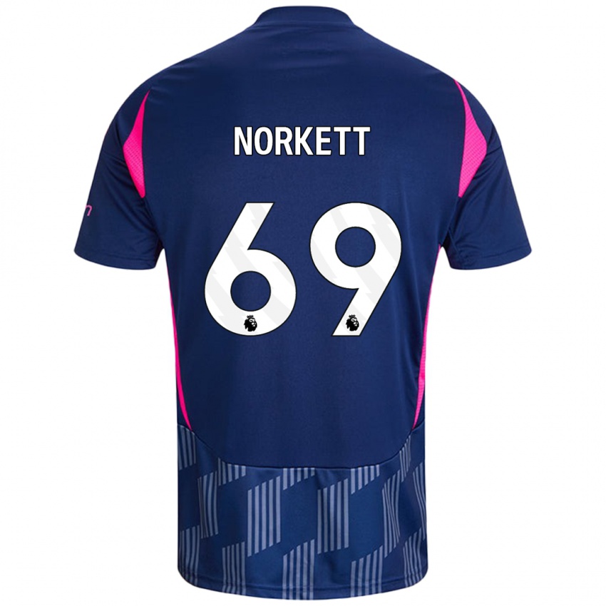 Kinder Manni Norkett #69 Königsblau Rosa Auswärtstrikot Trikot 2024/25 T-Shirt