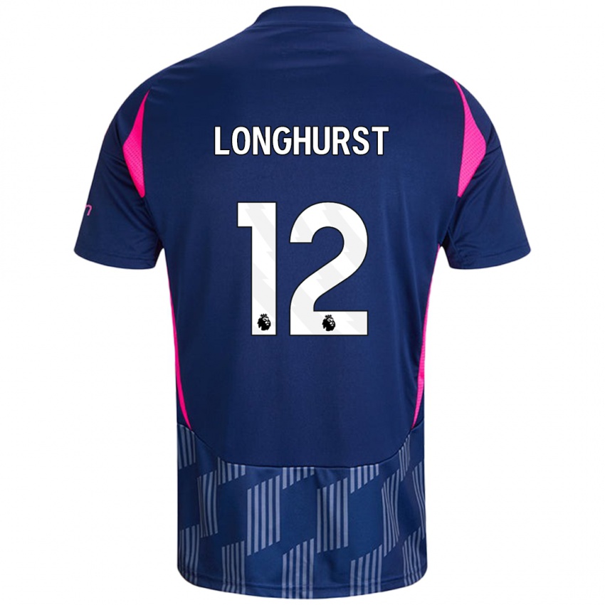 Kinder Kate Longhurst #12 Königsblau Rosa Auswärtstrikot Trikot 2024/25 T-Shirt