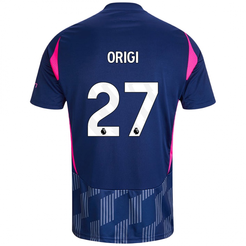 Kinder Divock Origi #27 Königsblau Rosa Auswärtstrikot Trikot 2024/25 T-Shirt