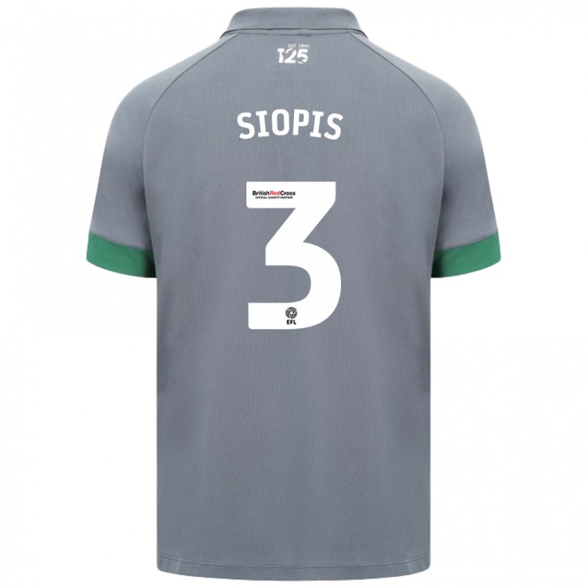 Kinder Manolis Siopis #3 Dunkelgrau Auswärtstrikot Trikot 2024/25 T-Shirt