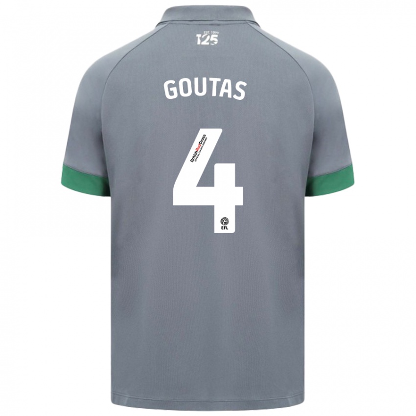 Kinder Dimitrios Goutas #4 Dunkelgrau Auswärtstrikot Trikot 2024/25 T-Shirt