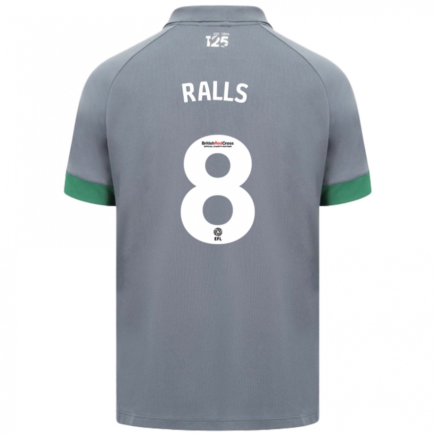 Kinder Joe Ralls #8 Dunkelgrau Auswärtstrikot Trikot 2024/25 T-Shirt