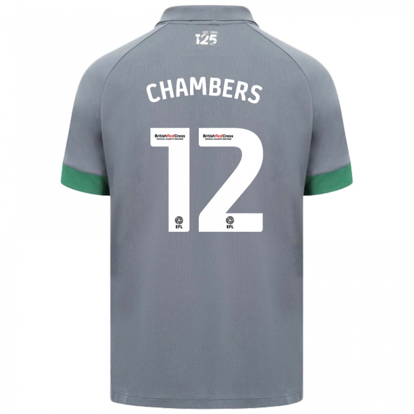 Kinder Calum Chambers #12 Dunkelgrau Auswärtstrikot Trikot 2024/25 T-Shirt