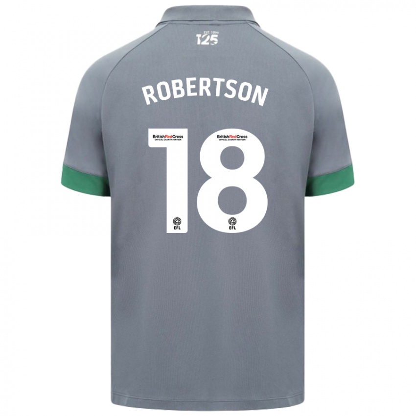 Kinder Alex Robertson #18 Dunkelgrau Auswärtstrikot Trikot 2024/25 T-Shirt