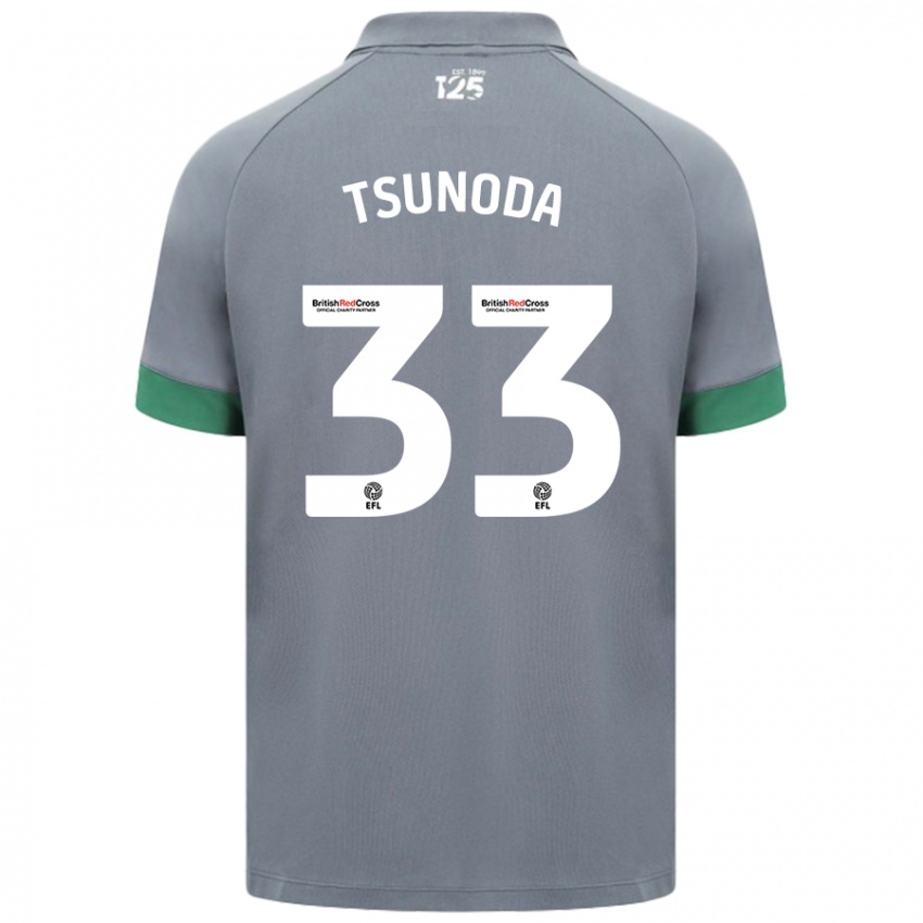 Kinder Ryotaro Tsunoda #33 Dunkelgrau Auswärtstrikot Trikot 2024/25 T-Shirt