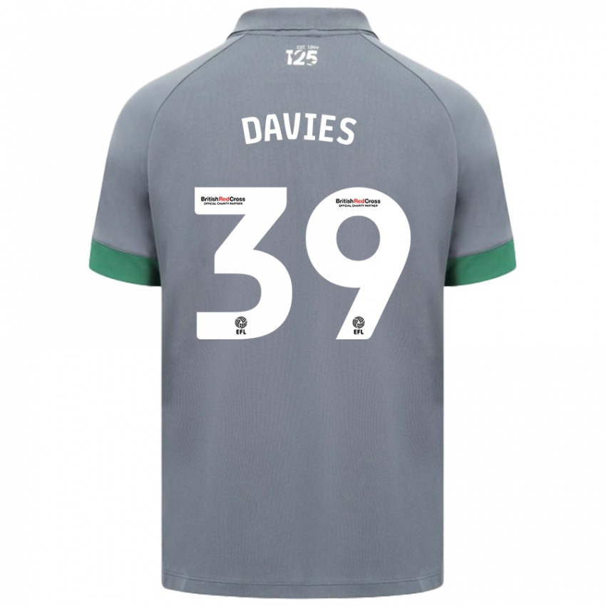 Kinder Isaak Davies #39 Dunkelgrau Auswärtstrikot Trikot 2024/25 T-Shirt