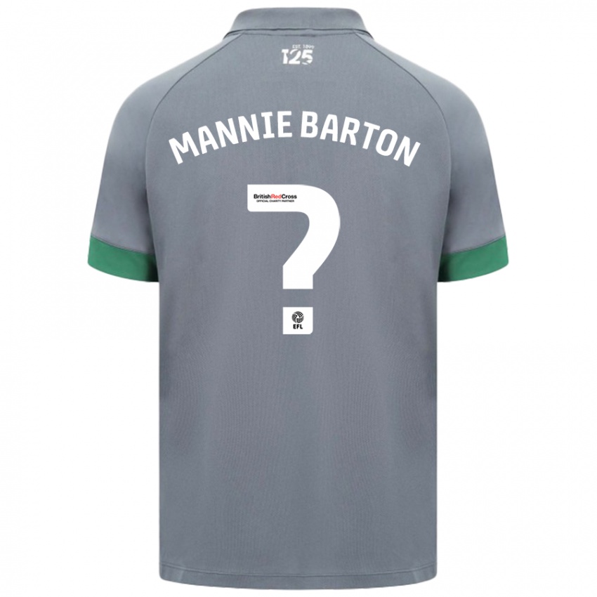 Kinder Mannie Barton #0 Dunkelgrau Auswärtstrikot Trikot 2024/25 T-Shirt