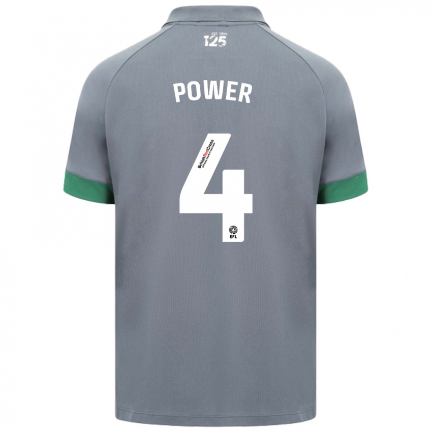 Kinder Hannah Power #4 Dunkelgrau Auswärtstrikot Trikot 2024/25 T-Shirt